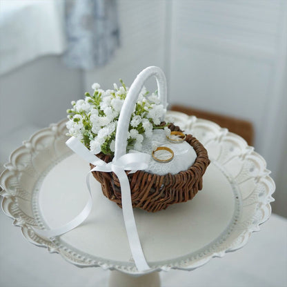 カスミソウのリングピロー【結婚式　リングピロー】