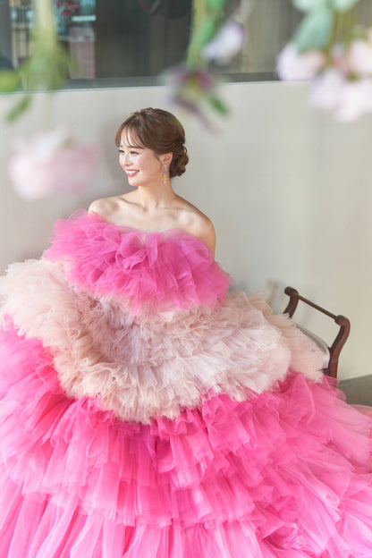 NOELIA ノエリア【カラードレス レンタル】ミリアロンドン ピンク【結婚式】