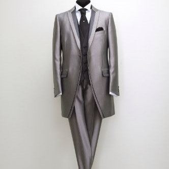 【 FOORISERIE UOMO FS】タキシード シルバー DORMEUIL 4249 【結婚式　タキシード　レンタル】