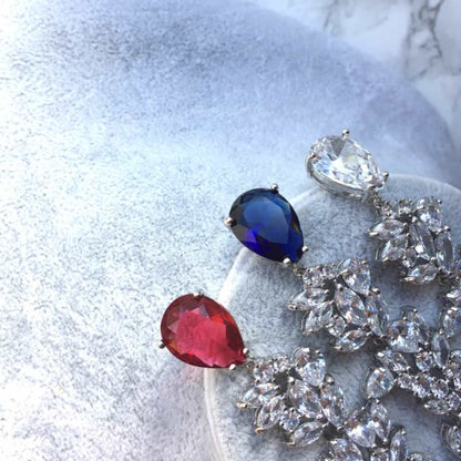 magnifique silver ジルコニアネックレス&ピアスset/ブライダルアクセサリー 【結婚式 アクセサリーセット】