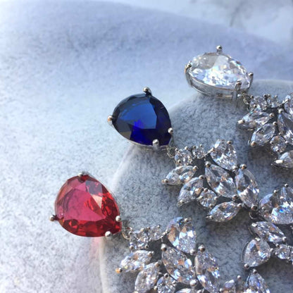 magnifique silver ジルコニアネックレス&ピアスset/ブライダルアクセサリー 【結婚式 アクセサリーセット】