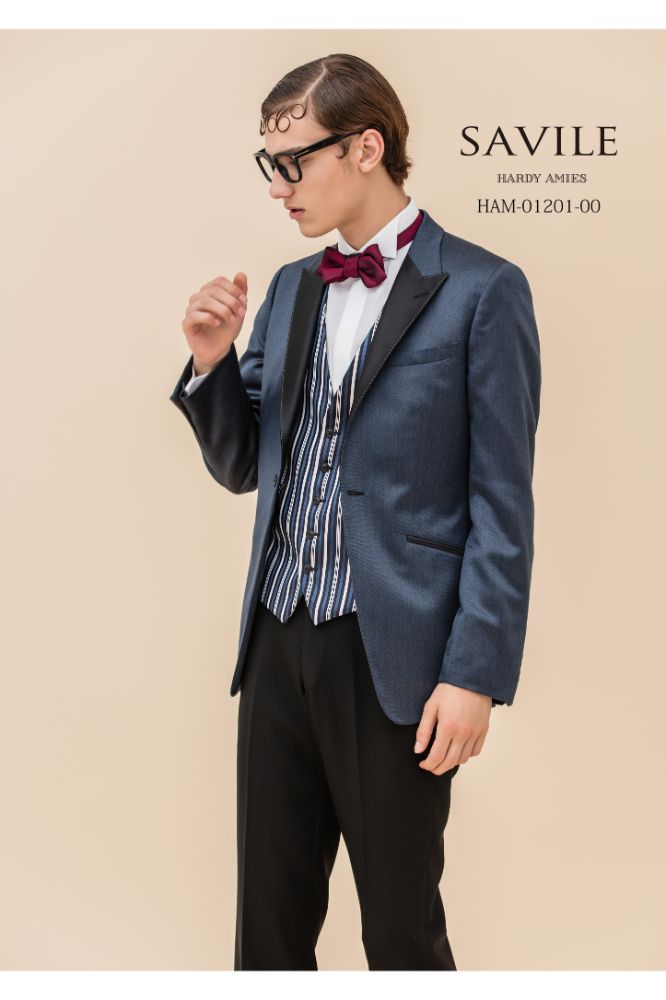 【HARDY AMIES 20355 TUXEDO】タキシード DORMEUIL 4250 【結婚式　タキシード　レンタル】