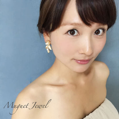 【ピアス・イヤリング】Natural ビジューピアス/ブライダルアクセサリー 【結婚式 ピアス イヤリング】