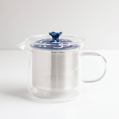 花紋 SSガラスポット 紺・小 【結婚式 ギフト 引き出物 食器類】