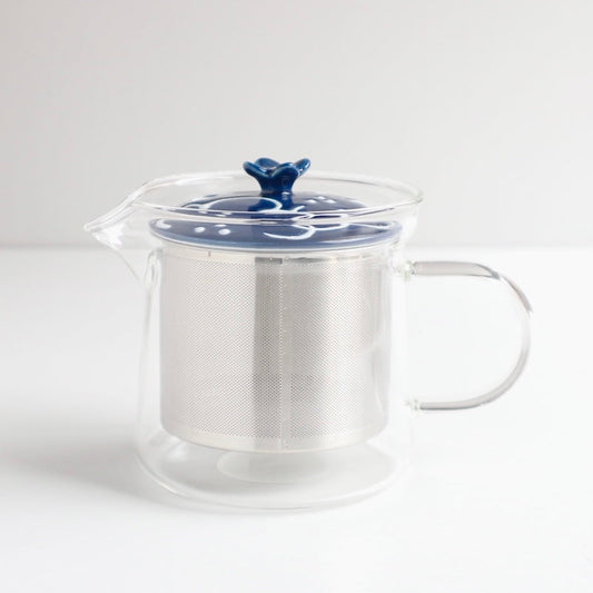 花紋 SSガラスポット 紺・小 【結婚式 ギフト 引き出物 食器類】