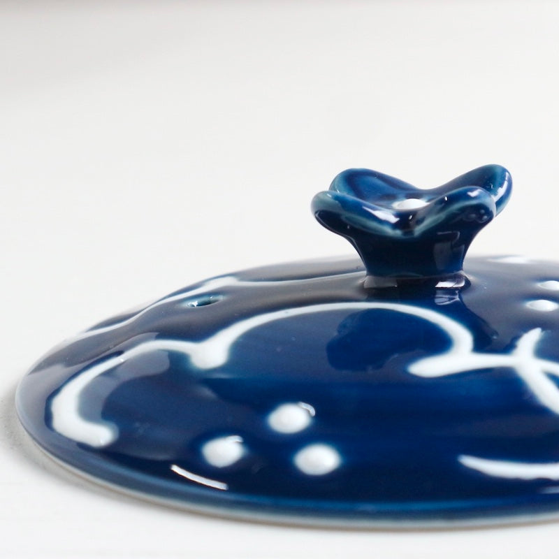 花紋 SSガラスポット 紺・小 【結婚式 ギフト 引き出物 食器類】