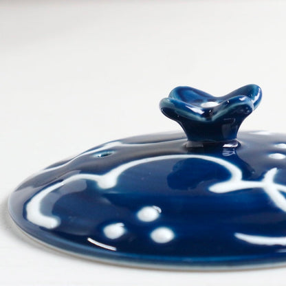 花紋 SSガラスポット 紺・小 【結婚式 ギフト 引き出物 食器類】