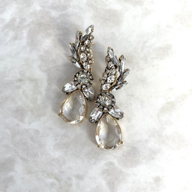 【ピアス・イヤリング】antique ビジューピアス/ブライダルアクセサリー 【結婚式 ピアス イヤリング】