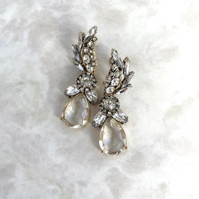 【ピアス・イヤリング】antique ビジューピアス/ブライダルアクセサリー 【結婚式 ピアス イヤリング】