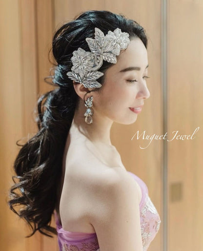 【ピアス・イヤリング】antique ビジューピアス/ブライダルアクセサリー 【結婚式 ピアス イヤリング】