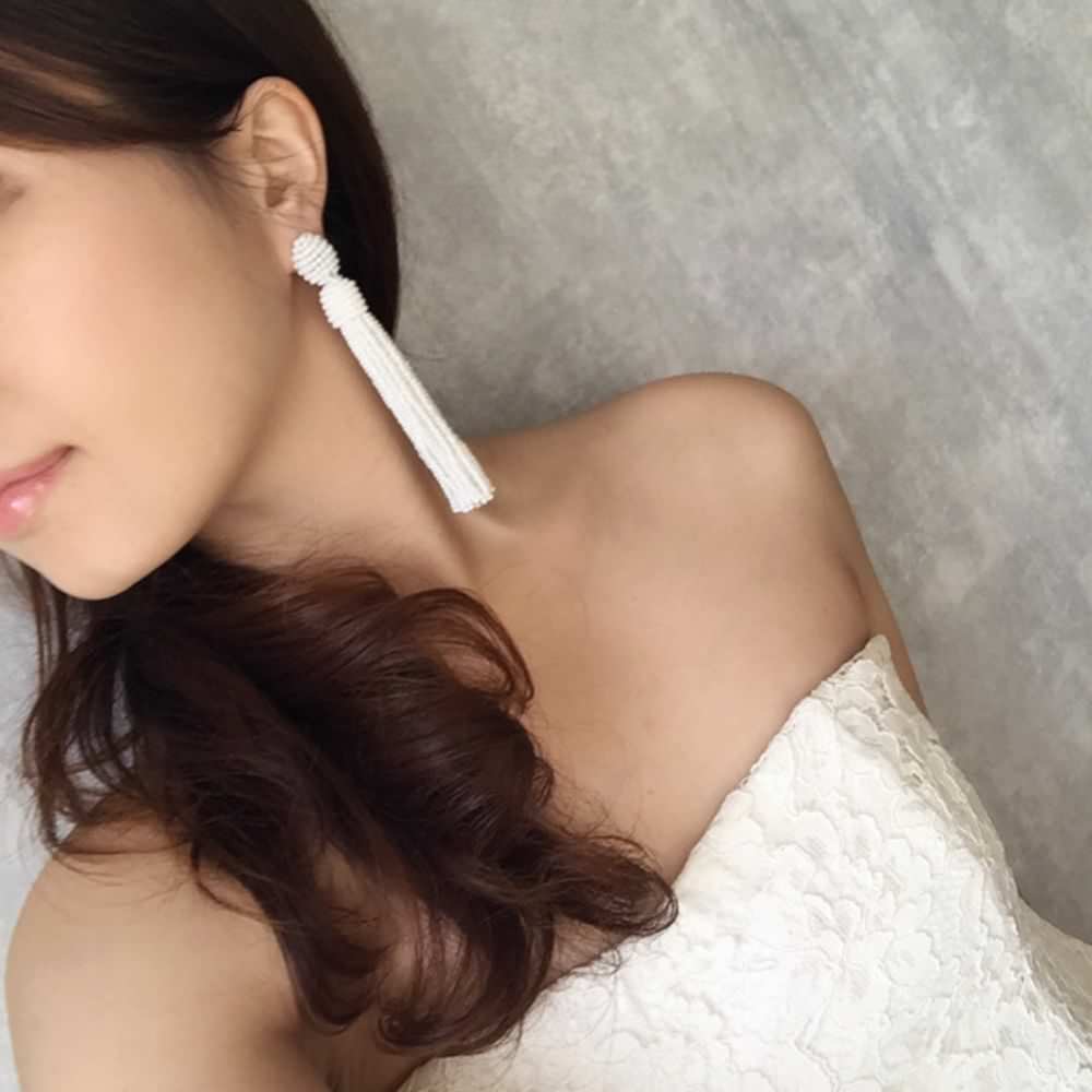 【ピアス・イヤリング】muguet タッセルピアス/ブライダルアクセサリー 【結婚式 ピアス イヤリング】