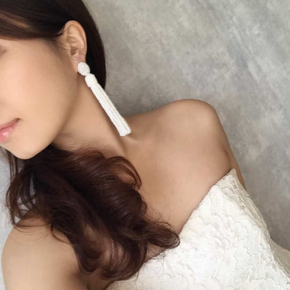 【ピアス・イヤリング】muguet タッセルピアス/ブライダルアクセサリー 【結婚式 ピアス イヤリング】