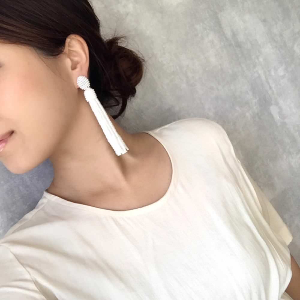 【ピアス・イヤリング】muguet タッセルピアス/ブライダルアクセサリー 【結婚式 ピアス イヤリング】