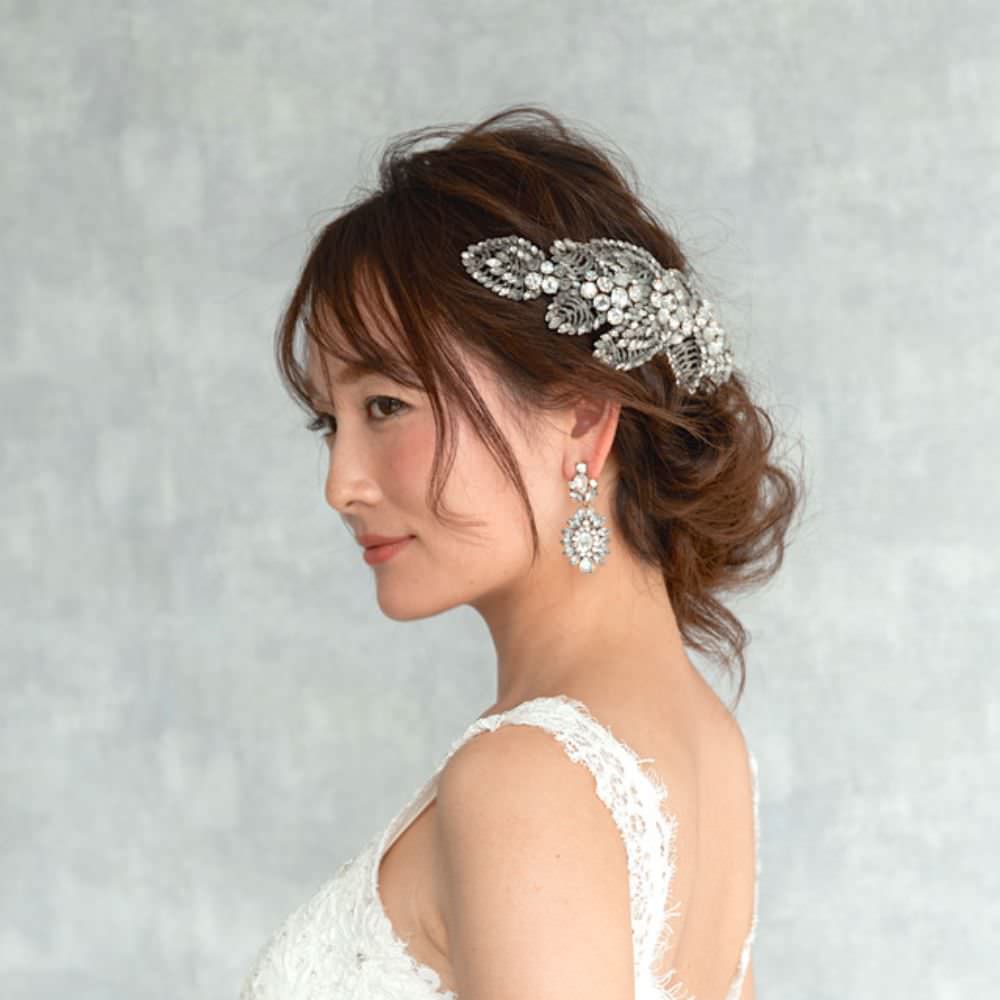 【ピアス・イヤリング】chandelier ビジューピアス 【結婚式 ピアス イヤリング】