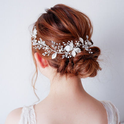 【ヘッドドレス】ブライダルヘッドドレス ビジュー パール 小枝アクセサリー a8 【結婚式 ヘアアクセサリー】