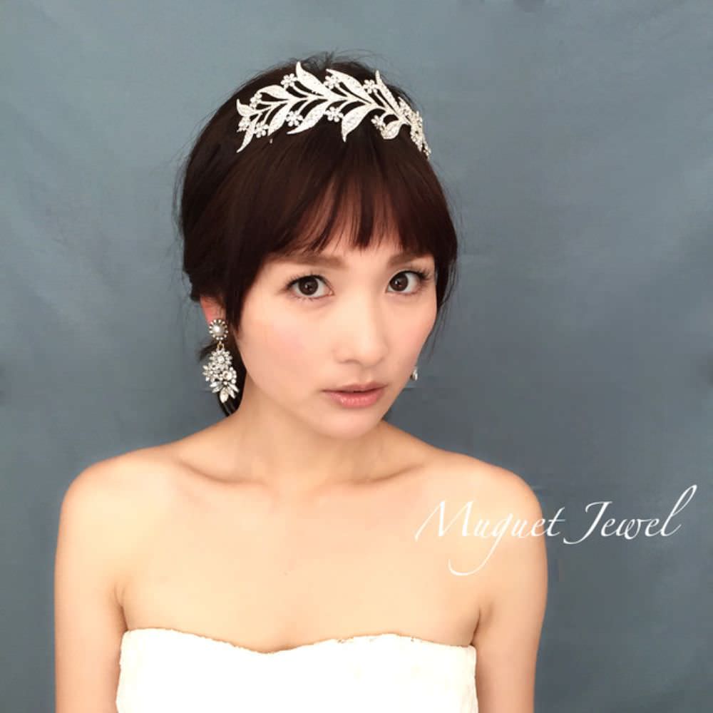 【ヘッドドレス】sweet ビジューカチューシャ/ブライダルアクセサリー 【結婚式 ヘアアクセサリー】