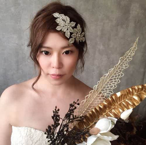 【ヘッドドレス】big flower  ブライダルカチューシャ 【結婚式　ヘアアクセサリー】