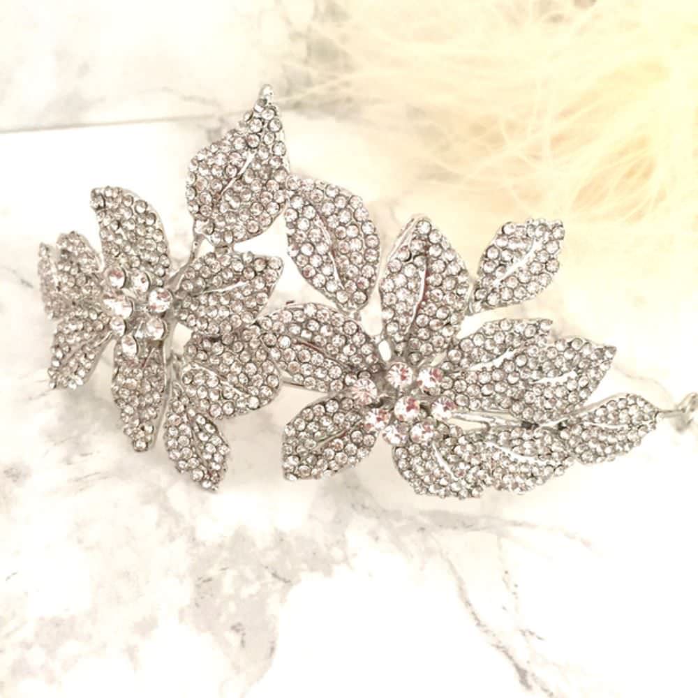 【ヘッドドレス】big flower ブライダルカチューシャ 【結婚式 ヘアアクセサリー】