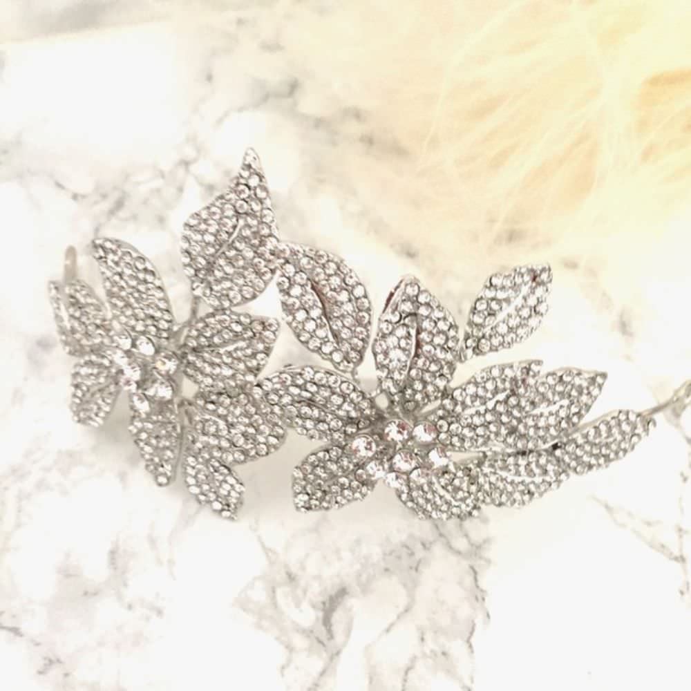 【ヘッドドレス】big flower ブライダルカチューシャ 【結婚式 ヘアアクセサリー】