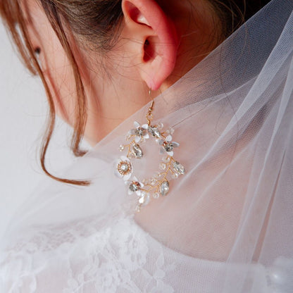 【ピアス】ブライダルピアス 小枝ピアス ビジュー ゴールド g9 【結婚式 ピアス イヤリング】