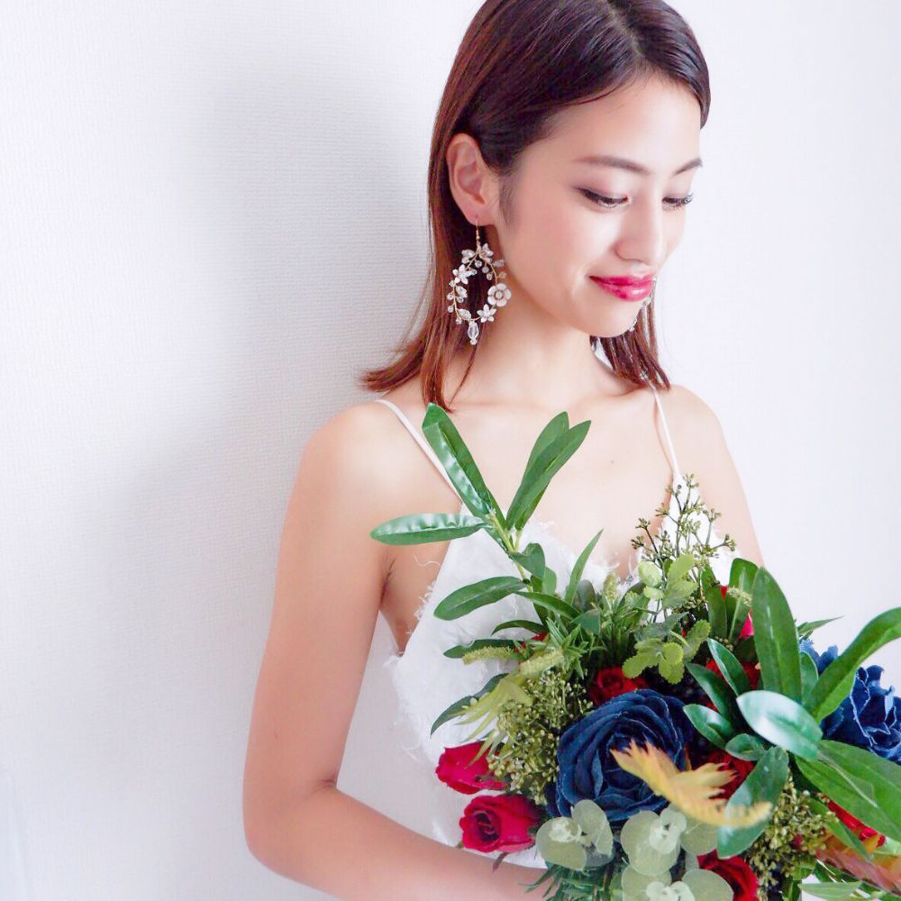 【イヤリング】ブライダルイヤリング 小枝イヤリング ビジュー ゴールド g9 【結婚式 ピアス イヤリング】