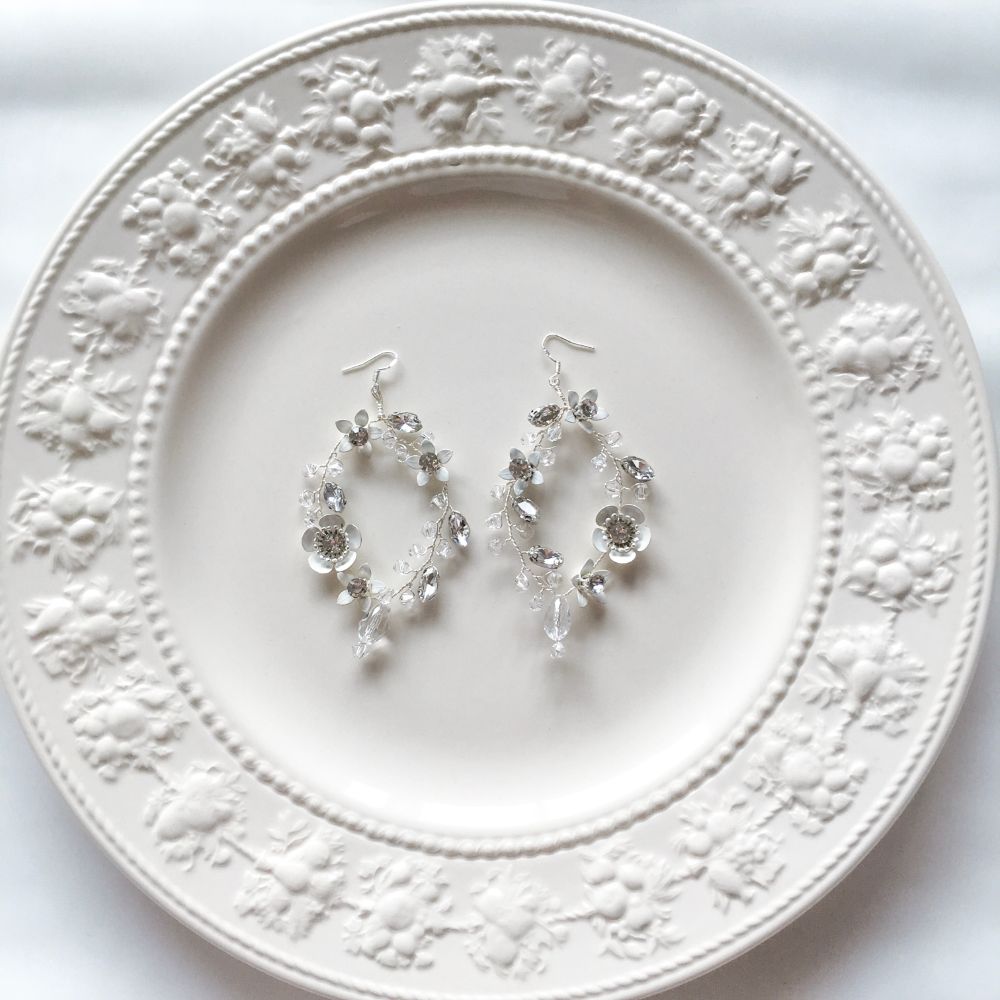【ピアス】ブライダルピアス 小枝ピアス ビジュー シルバー g10 【結婚式 ピアス イヤリング】