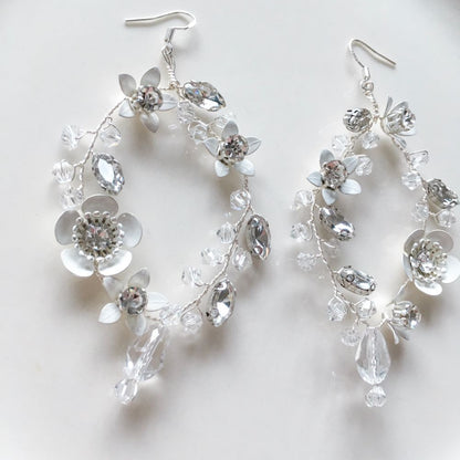 【ピアス】ブライダルピアス 小枝ピアス ビジュー シルバー g10 【結婚式 ピアス イヤリング】