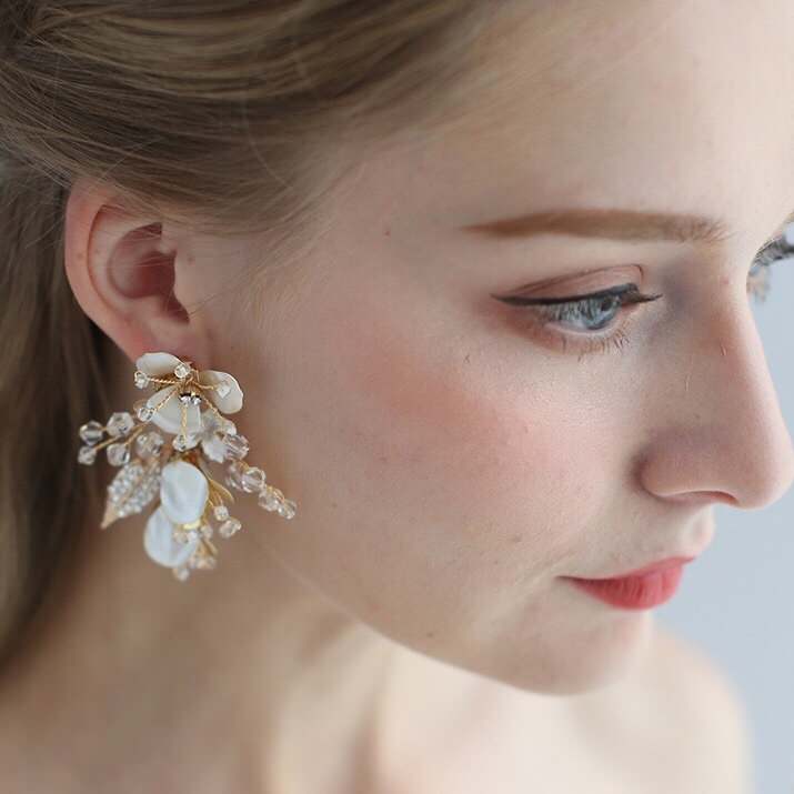 【ピアス】ブライダルピアス 小枝ピアス ビジュー ゴールド h3 【結婚式 ピアス イヤリング】