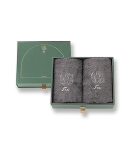 ハンドタオル2枚入りギフトセット チャコールグレー【Foo Tokyo オーガニックコットン】 【結婚式 ギフト 引き出物 タオル 寝具】