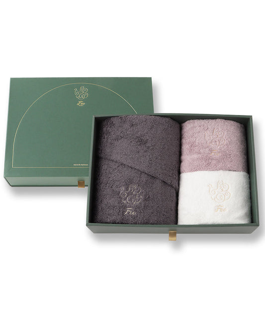バスタオル1枚&フェイスタオル2枚入り ギフトセット【Foo Tokyo オーガニックコットン】 【結婚式 ギフト 引き出物 タオル 寝具】