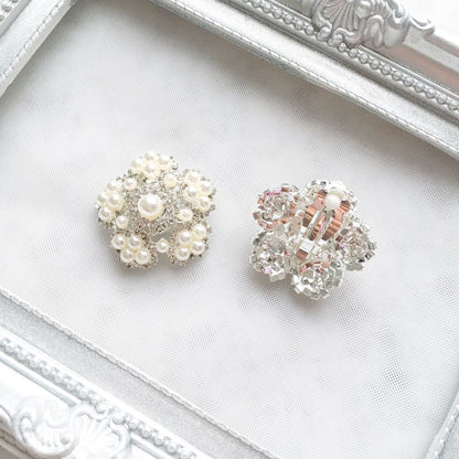 【イヤリング】パール ビジュー フラワー ブライダル イヤリング i6 【結婚式 ピアス イヤリング】