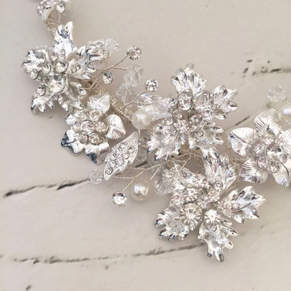 【ヘッドドレス】bijou ヘッドカチューシャ/ブライダルアクセサリー 【結婚式 ヘアアクセサリー】
