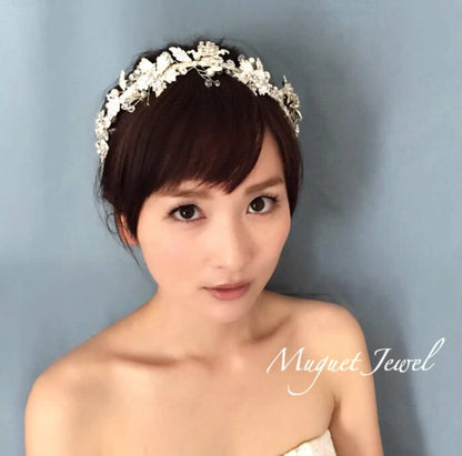 【ヘッドドレス】bijou ヘッドカチューシャ/ブライダルアクセサリー 【結婚式 ヘアアクセサリー】