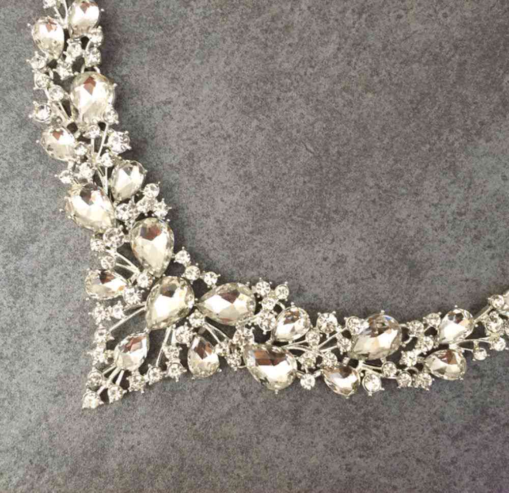 silverブライダルネックレス&ピアスset 【結婚式 アクセサリーセット】