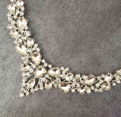 silverブライダルネックレス&ピアスset 【結婚式 アクセサリーセット】