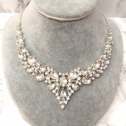 silverブライダルネックレス&ピアスset 【結婚式 アクセサリーセット】