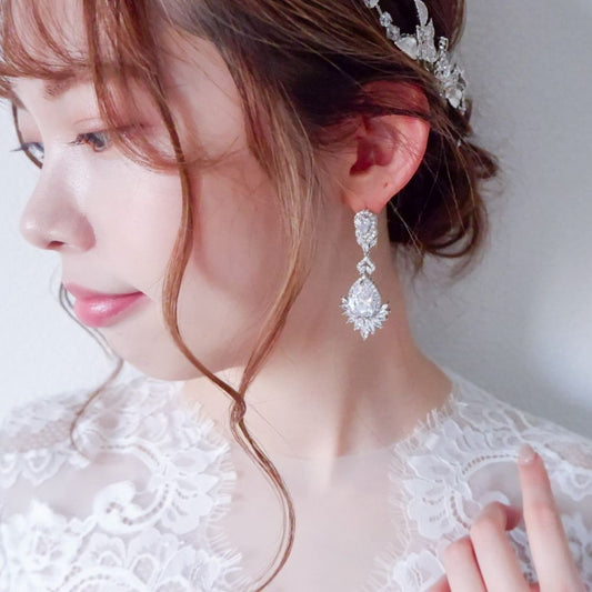 【ピアス】ビジュー ウェディング ブライダルピアス j5 【結婚式 ピアス イヤリング】