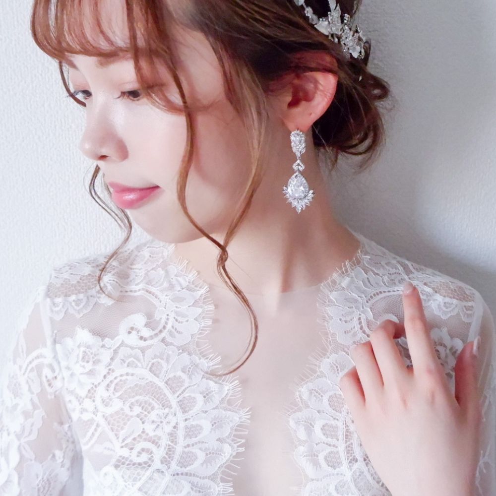 【ピアス】ビジュー ウェディング ブライダルピアス j5 【結婚式 ピアス イヤリング】