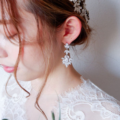 【イヤリング】ビジュー ウェディング ブライダルイヤリング j6 【結婚式 ピアス イヤリング】