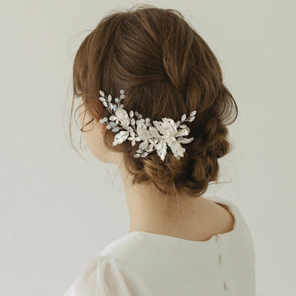 【ヘッドドレス】ブライダルヘッドドレス ビジュー リーフ ボンネ j9 【結婚式 ヘアアクセサリー】