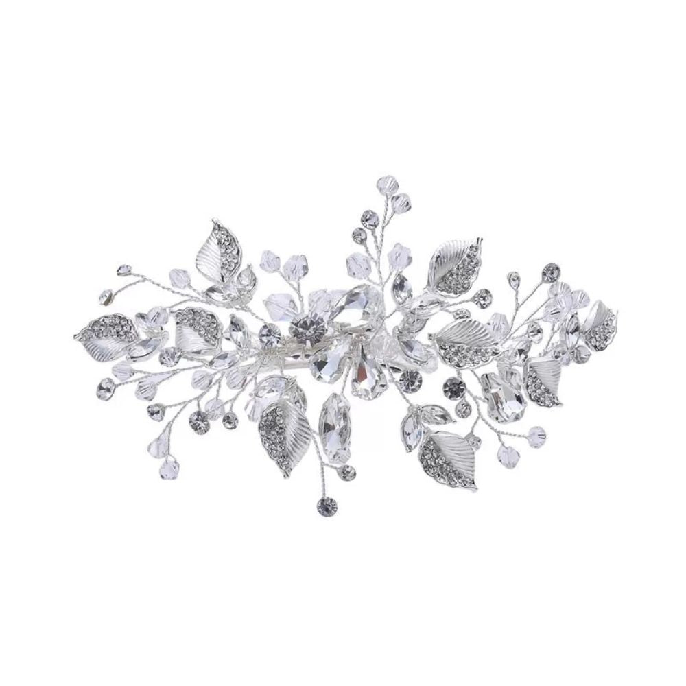 【ヘッドドレス】ブライダルヘッドドレス ビジュー リーフ ボンネ j10 【結婚式 ヘアアクセサリー】