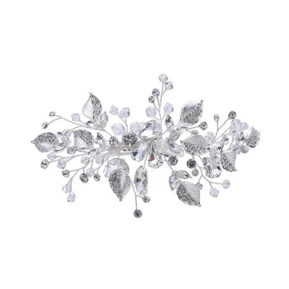 【ヘッドドレス】ブライダルヘッドドレス ビジュー リーフ ボンネ j10 【結婚式 ヘアアクセサリー】