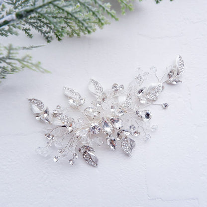 【ヘッドドレス】ブライダルヘッドドレス ビジュー リーフ ボンネ j10 【結婚式 ヘアアクセサリー】