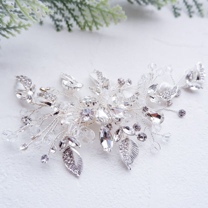 【ヘッドドレス】ブライダルヘッドドレス ビジュー リーフ ボンネ j10 【結婚式 ヘアアクセサリー】