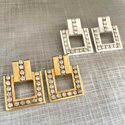 【ピアス・イヤリング】quadrangle ビジューピアス 【結婚式 ピアス イヤリング】