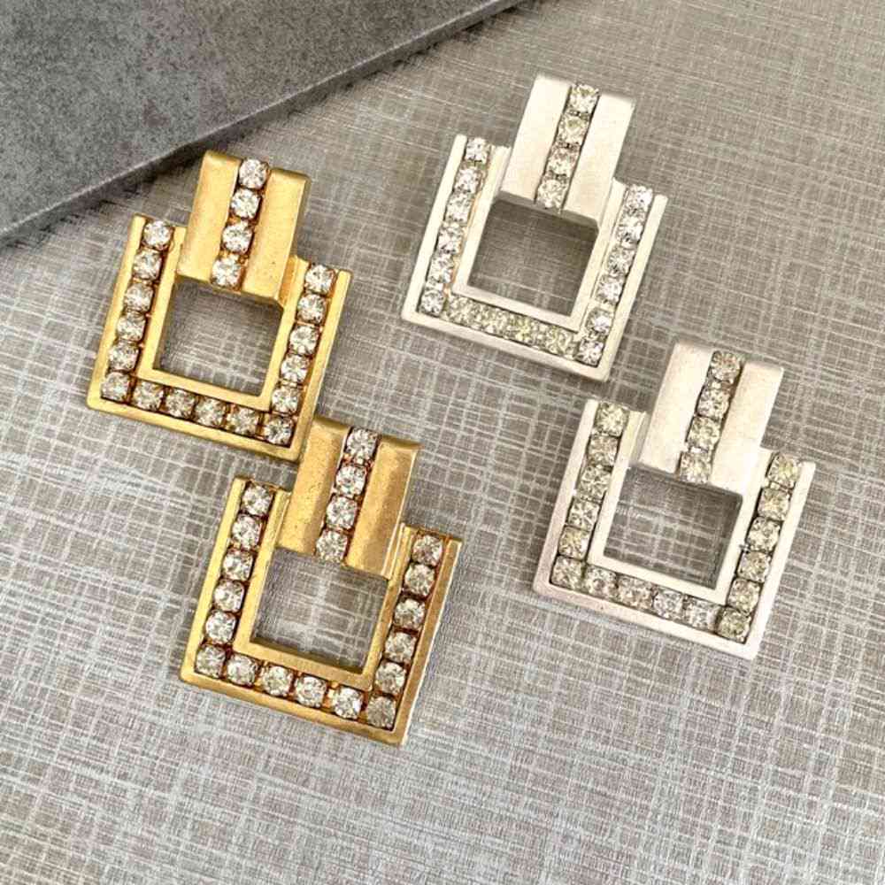 【ピアス・イヤリング】quadrangle ビジューピアス 【結婚式 ピアス イヤリング】