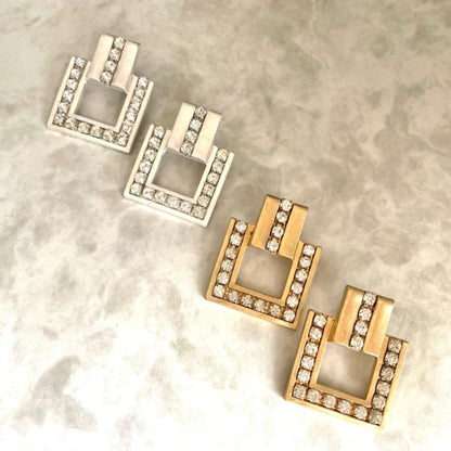 【ピアス・イヤリング】quadrangle ビジューピアス 【結婚式 ピアス イヤリング】