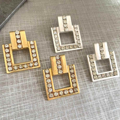 【ピアス・イヤリング】quadrangle ビジューピアス 【結婚式 ピアス イヤリング】