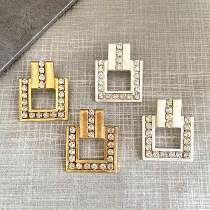 【ピアス・イヤリング】quadrangle ビジューピアス 【結婚式 ピアス イヤリング】