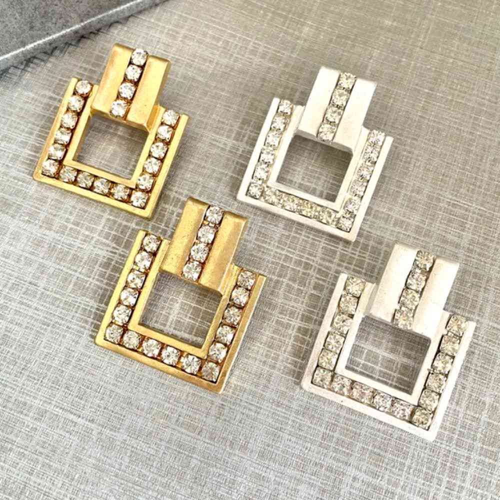 【ピアス・イヤリング】quadrangle ビジューピアス 【結婚式 ピアス イヤリング】